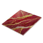 Rode Marmeren Patroon met Goud Tegeltje (Zijkant)