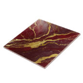 Rode Marmeren Patroon met Goud Tegeltje (Zijkant)