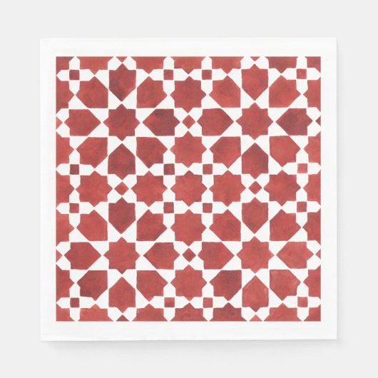 Rode Marokkaanse mozaïek ROSETTE Servet (Voorkant)