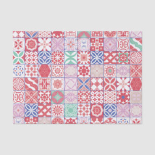 Rode Marokkaanse tegel Tissuepapier