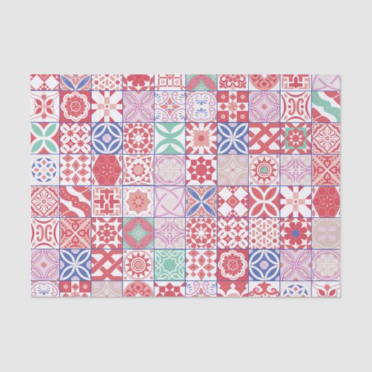 Rode Marokkaanse tegel Tissuepapier (Voorkant)