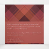 Rode Maroon Geruite 7 Foto Prettig Kerstfeest Drieluik Wenskaart (Binnenkant midden)