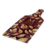 Rode Maroon Gouden Glitter Herfstbladeren Patroon Snijplank (Hoek)