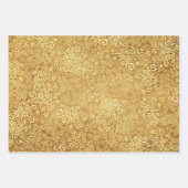 Rode Maroon & Gouden Swirls Patroon Boho Kerstmis Inpakpapier Vel (Voorkant 2)