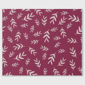 Rode maroon-kerstlef-omslagpapier cadeaupapier (Vlak)