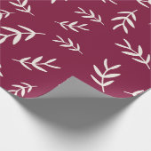 Rode maroon-kerstlef-omslagpapier cadeaupapier (Hoek)