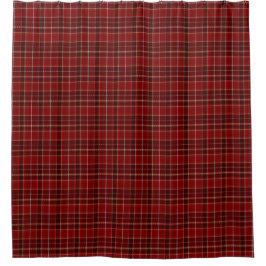 Rode & Maroon Schotse Tartan Geruite Douchegordijn