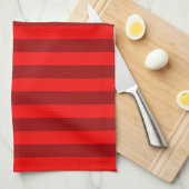 Rode Maroon Strepen Ontwerp Theedoek (Quarter Fold)