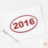 Rode maroon van 2016 ovale sticker (Envelop)