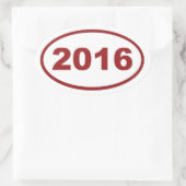 Rode maroon van 2016 ovale sticker (Tas)