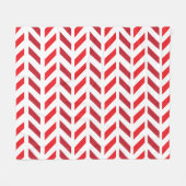 Rode Maroon Zigzag Streeppatroon Fleece Deken (Voorkant (Horizontaal))