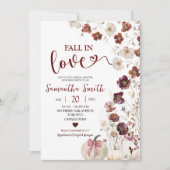 Rode Marsala Herfst Herfst Wildflower Vrijgezellen Kaart (Voorkant)