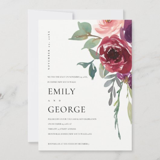 RODE MARSALA ROOS FLORAL WE HEBBEN DE KNOT KAART G (Voorkant)