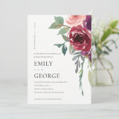 RODE MARSALA ROOS FLORAL WE HEBBEN DE KNOT KAART G (Staand voorkant)