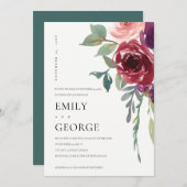 RODE MARSALA ROOS FLORAL WE HEBBEN DE KNOT KAART G (Voorkant / Achterkant)