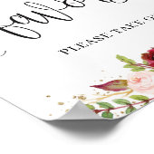 Rode marsala rozen burgundy boho bevoordeelt bord poster (Hoek)