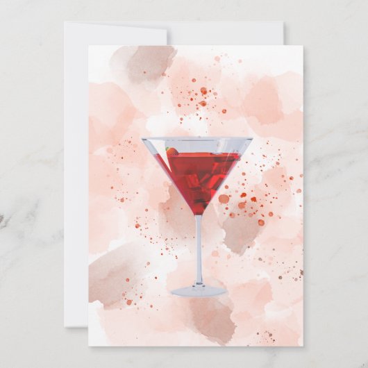 Rode martini cocktail op wit kaart (Achterkant)