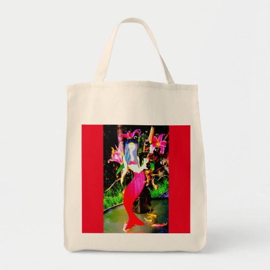 rode martini mermaid tote bag (Voorkant)