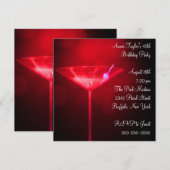 Rode Martini Vrouw 40e verjaardagsfeestje Kaart (Voorkant / Achterkant)