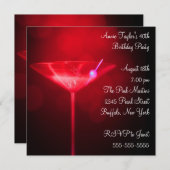 Rode Martini vrouwen 40ste verjaardag Kaart (Voorkant / Achterkant)