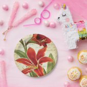 Rode maryllis kerstventilator Botanisch Papieren Bordje (Feest)