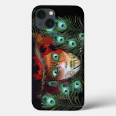 RODE MASK MET PEACOCK FEATHERS MASQUERADE PARTIJ Case-Mate iPhone CASE (Achterkant)