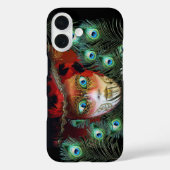 RODE MASK MET PEACOCK FEATHERS MASQUERADE PARTIJ Case-Mate iPhone CASE (Achterkant)