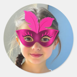 Rode Masker Klassieke Ronde Sticker