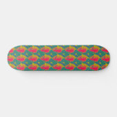rode maskers op groen skateboard (Horizontaal)