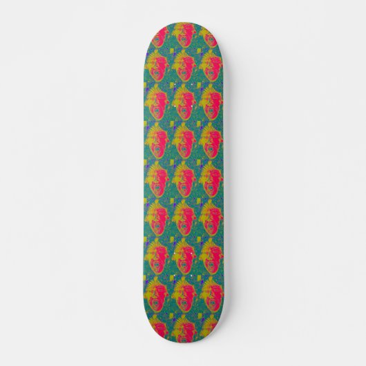 rode maskers op groen skateboard (Voorkant)
