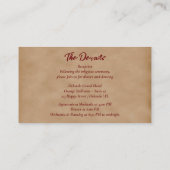 Rode Masquerade Bourgondische Engelse Rozen Quince Informatiekaartje (Achterkant)