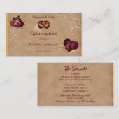 Rode Masquerade Bourgondische Engelse Rozen Quince Informatiekaartje (Voorkant / Achterkant)