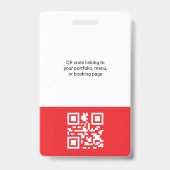 Rode Medewerker Foto, qr Code, Logo, Naam Badge (Achterkant)