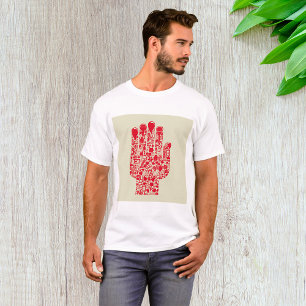 Rode Medische Hand Symbool Gezondheidszorg T-shirt