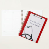 Rode medische klembord met Stethoscoop Planner (Display)