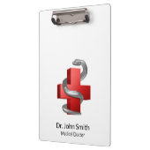 Rode Medische Kruis Symbool Slang Zilveren Slang Klembord (Links)