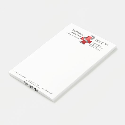 Rode Medische Kruis Zilveren Slang Slang Symbool Post-it® Notes (Schuin)