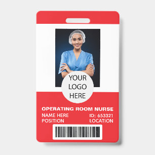 Rode medische OK-verpleegster foto ID Badge