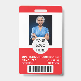 Rode medische OK-verpleegster foto ID Badge
