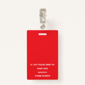 Rode medische operatiekamer verpleegster Foto-ID Badge (Achterkant met clip)