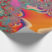 Rode Meditatieve Fractale Abstracte Kunst Cadeaupapier (Hoek)
