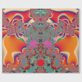 Rode Meditatieve Fractale Abstracte Kunst Cadeaupapier (Vlak)