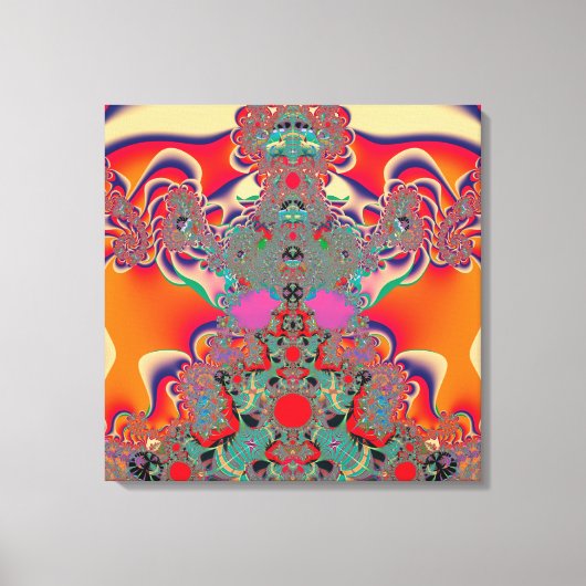 Rode Meditatieve Fractale Abstracte Kunst Canvas Afdruk (Voorkant)