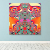 Rode Meditatieve Fractale Abstracte Kunst Canvas Afdruk (Insitu (Houten vloer))