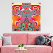 Rode Meditatieve Fractale Abstracte Kunst Canvas Afdruk (Insitu (Woonkamer))