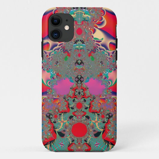 Rode Meditatieve Fractale Abstracte Kunst Case-Mate iPhone Case (Achterkant)