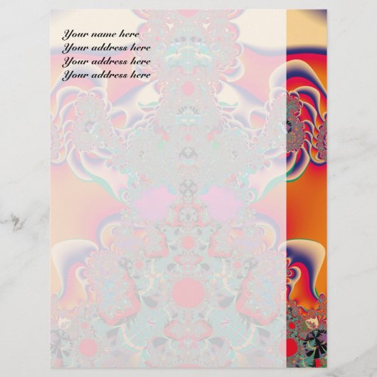 Rode Meditatieve Fractale Abstracte Kunst Custom Briefhoofd (Voorkant)