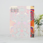 Rode Meditatieve Fractale Abstracte Kunst Custom Briefhoofd (Staand voorkant)