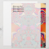 Rode Meditatieve Fractale Abstracte Kunst Custom Briefhoofd (Voorkant / Achterkant)