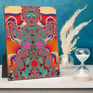 Rode Meditatieve Fractale Abstracte Kunst Fotoplaat